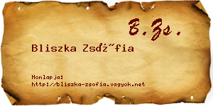 Bliszka Zsófia névjegykártya